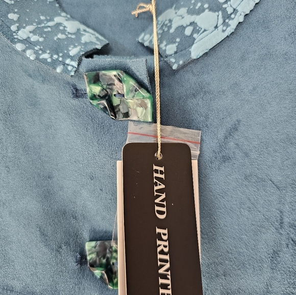 NWT Lemon Grass Peacock Hand Printed Jacket - Picture 10 of 12